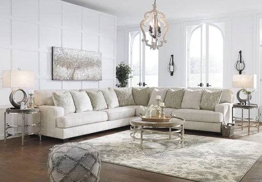 Rawcliffe Parchment Beige Sectional - Ottoman Optional