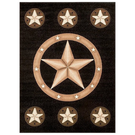 Skinz Texas Star Black 5''x7'' Rug