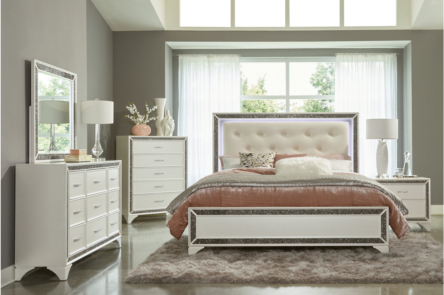 Allura Bedroom Collection (White)