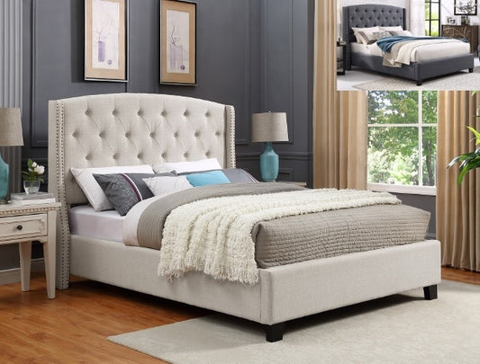 Eva Tufted Platform Bed Ivory