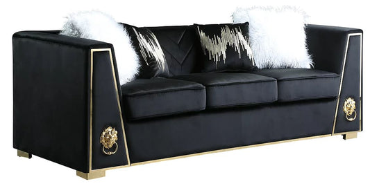 Kenneth Black Velvet Living Room Set