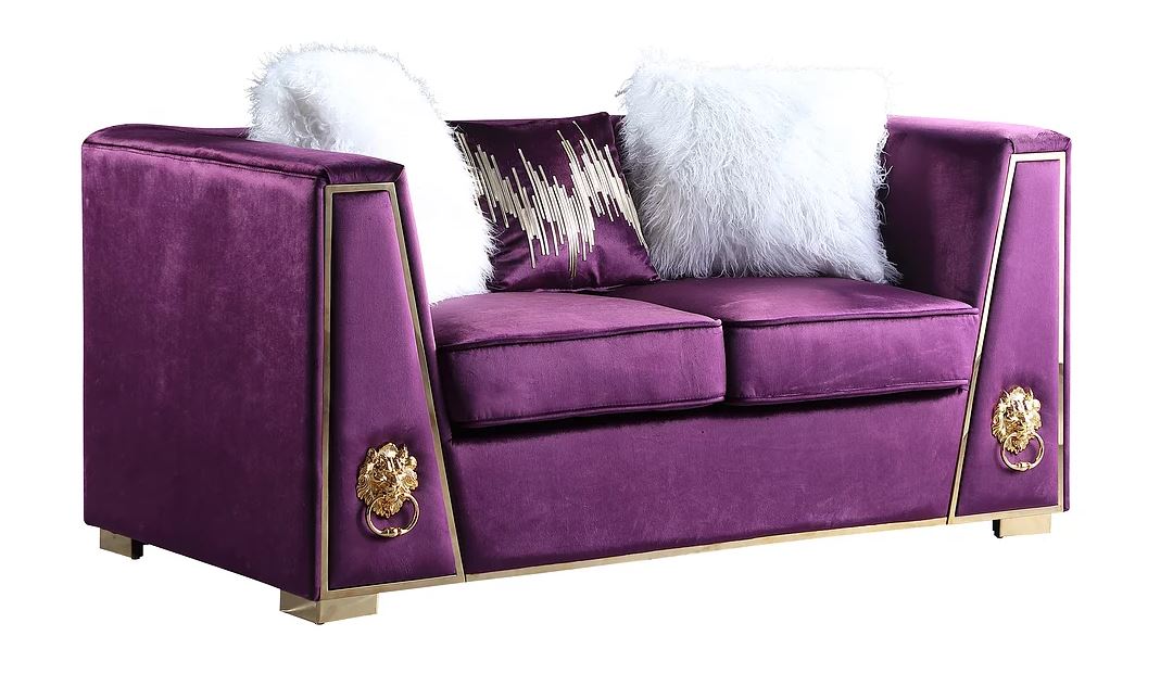 Kenneth Purple Velvet Living Room Set