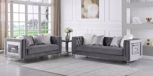 Diana Grey Velvet Living Room Set