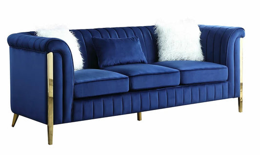 Francis Blue Velvet Living Room Set