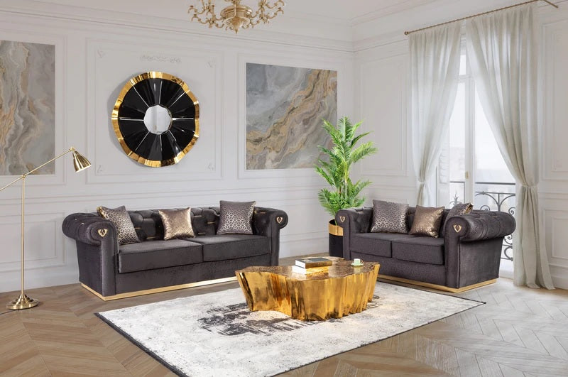 Johan Velvet Living Room Set