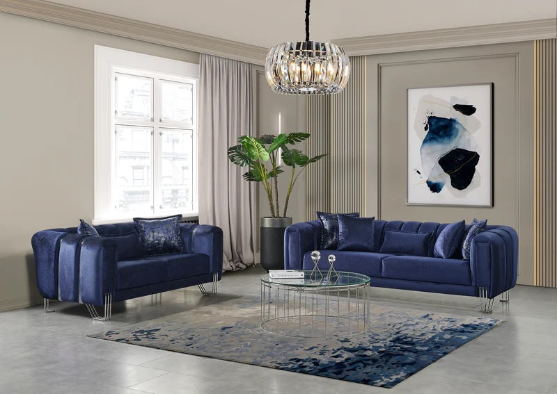 Santana Navy Living Room Set