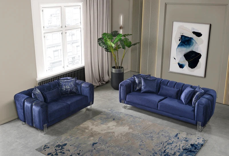 Santana Navy Living Room Set