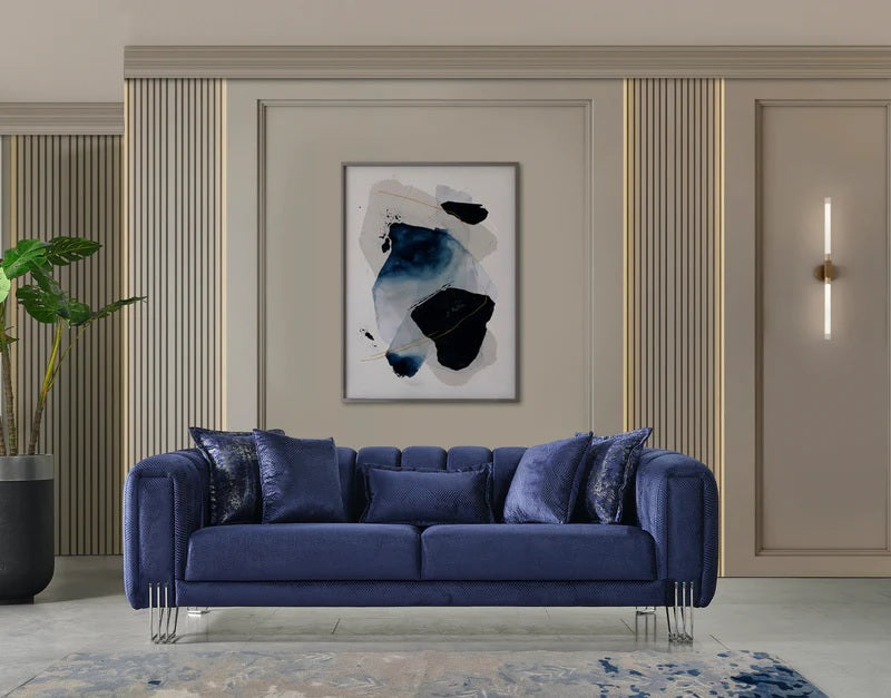 Santana Navy Living Room Set