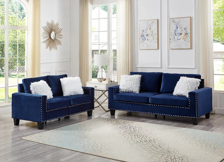 Jeason Navy Living Room Set