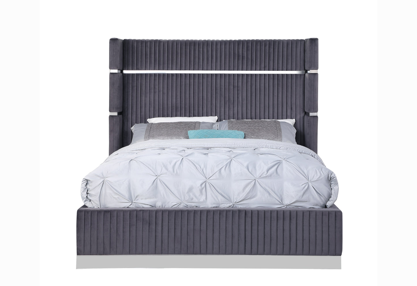 Aspen Velvet Platform Bed (Multiple colors available)