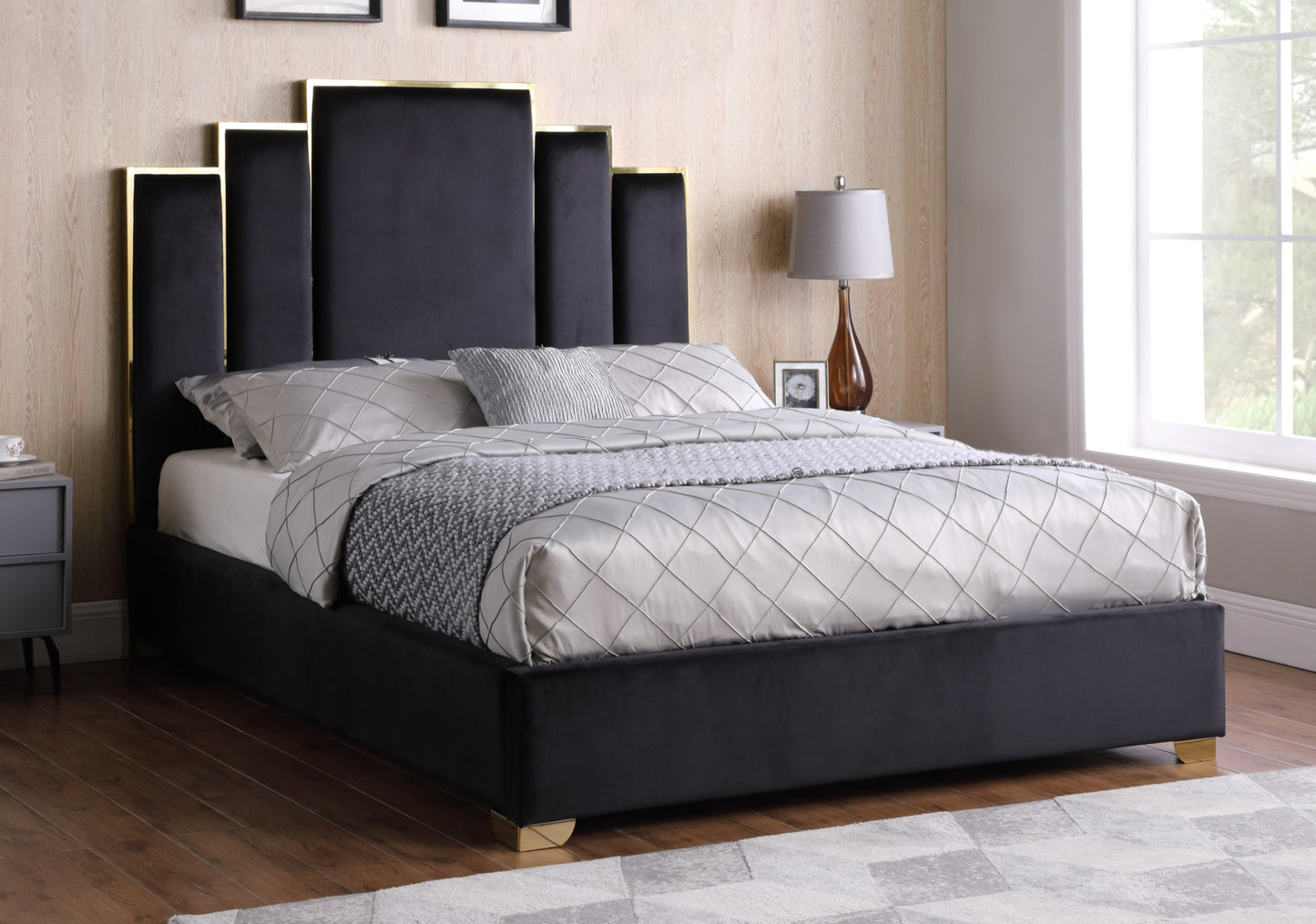 Coco 60"H Velvet Platform Bed