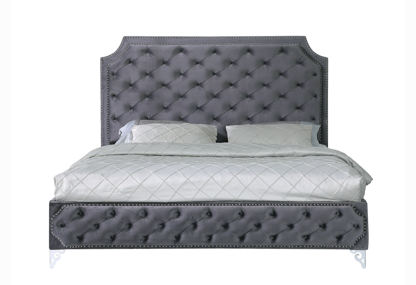 Leilah Velvet Platform Bed