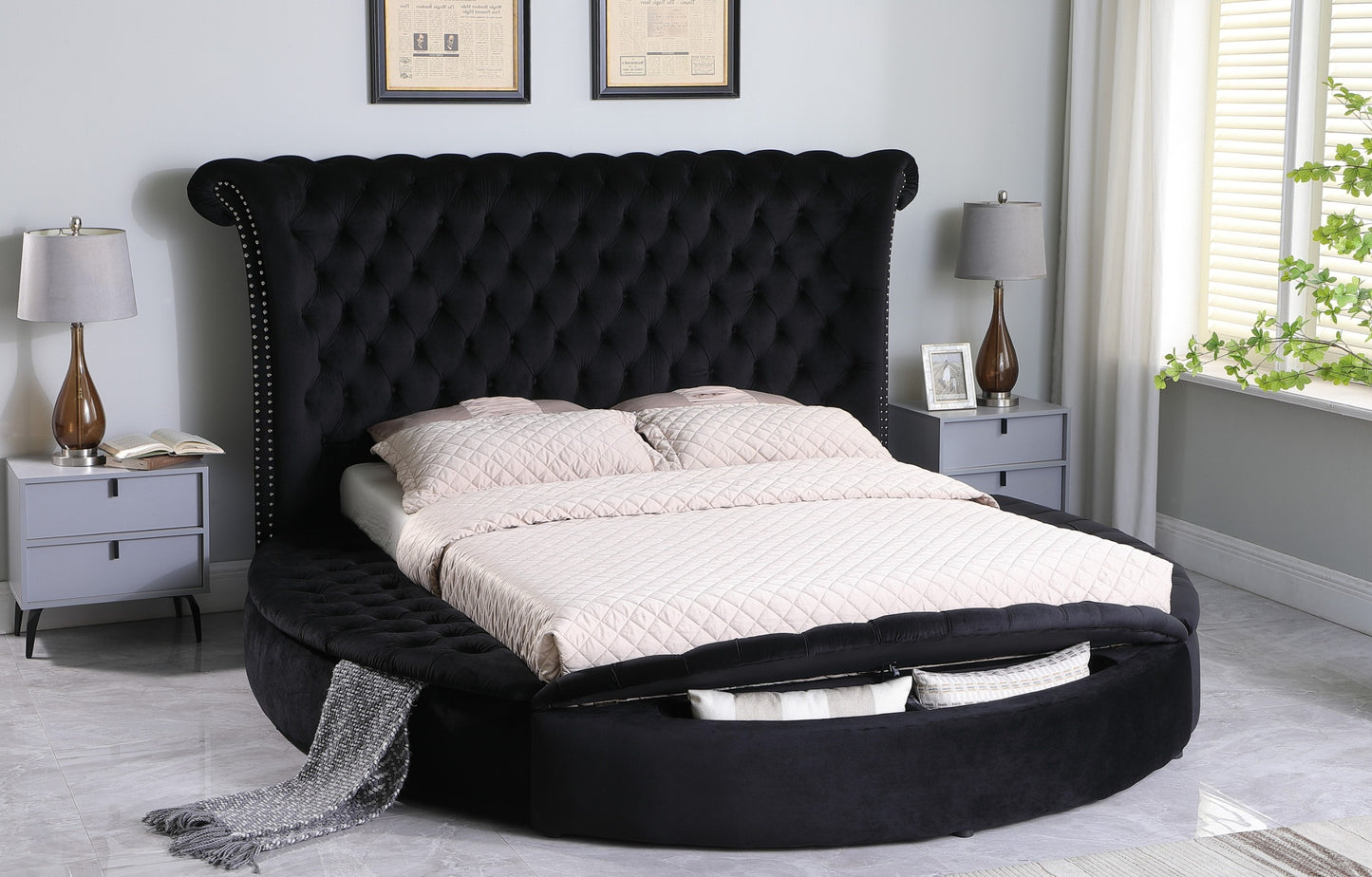 Lux Velvet Platform Storage Bed