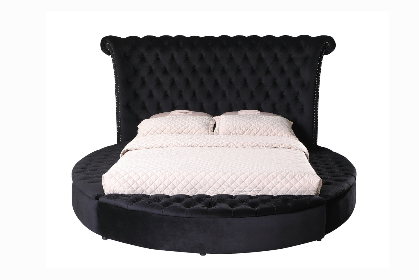 Lux Velvet Platform Storage Bed